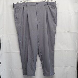Oak Hill Mens Dress Pants 48 X 28 Hidden Expandable Waist Straight Leg Gray